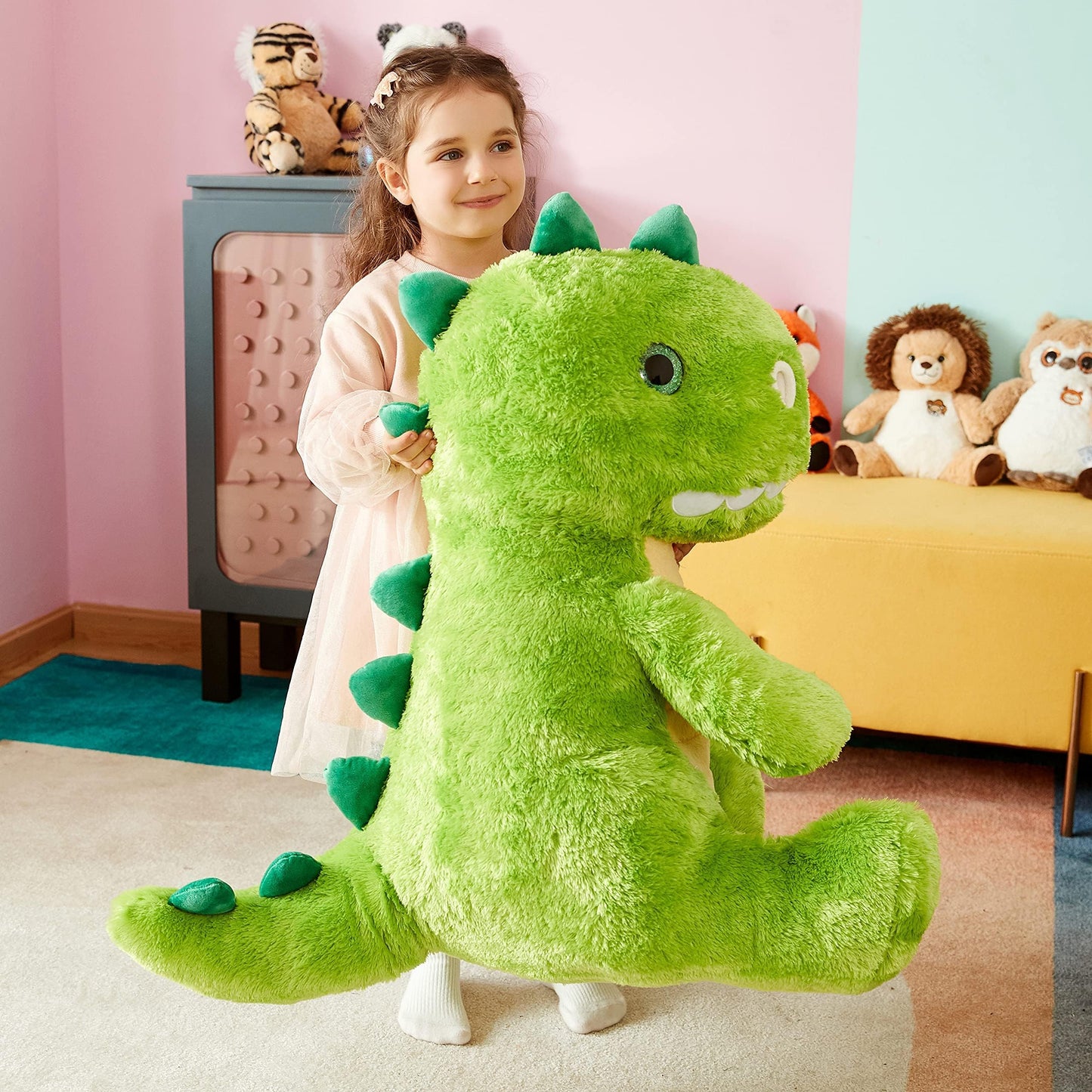 IKASA Large Dinosaur Stuffed Animal Plush Toy,Giant T-Rex Cute 23" Jumbo Soft Toys,Huge Big Size Fluffy Plushy Fat Plushie,Gifts for Kids