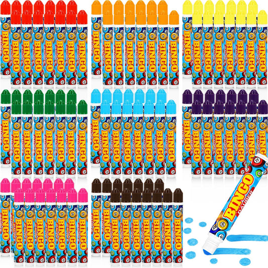 Crtiin 120 Pcs Bingo Daubers Dot Markers Set 12ml /0.4oz Each, 8 Vibrant Colors for Kids Adults Dot Paint Markers Idea for Bingo Games, Art Crafts, Classroom Activities DIY Projects (Trendy)