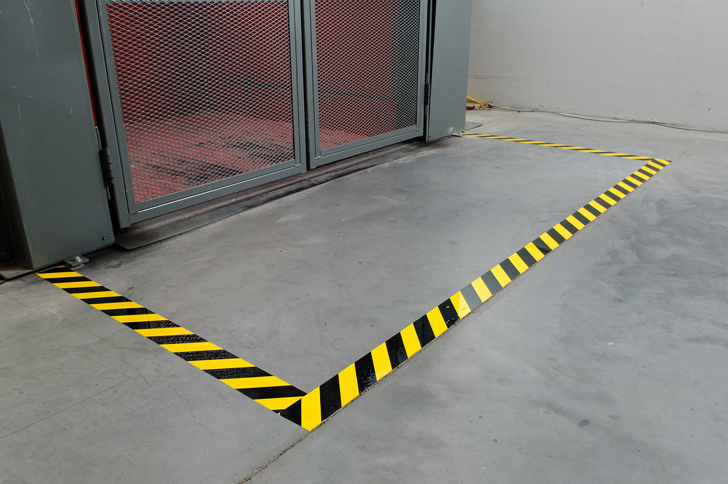 Brady ToughStripe Floor Marking Tape - Yellow and Black Diagonal Stripes, Non-Abrasive Tape - 3" Width, 100' Length - 104347
