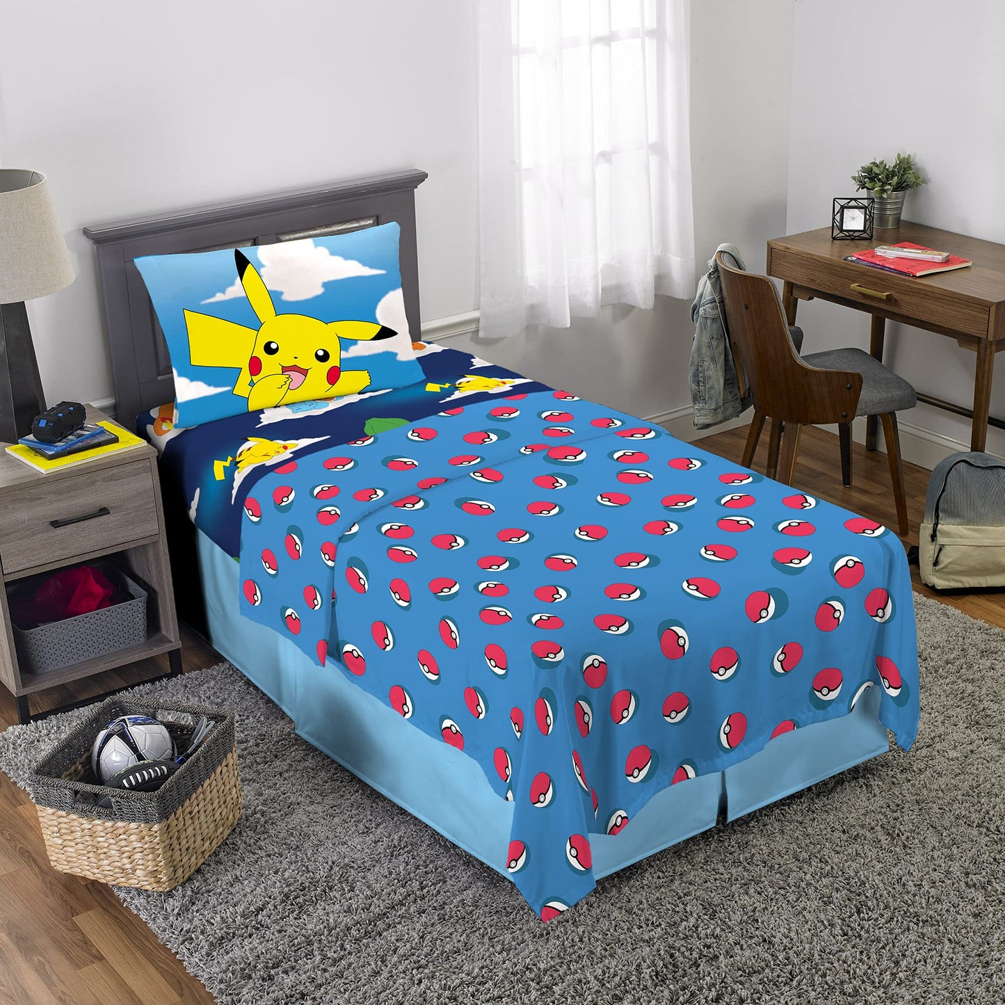 Pokemon Anime Kids Bedding Super Soft Microfiber Sheet Set, Twin, (Officially Licensed Product) by Franco