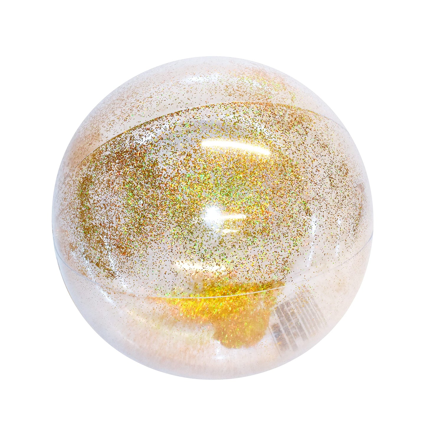 Coconut Float Jumbo Glitter Beach Ball 3 Pack - 3 Large Inflatable Gold Glitter Beach Balls - Great for Summer Parties & Swim Events