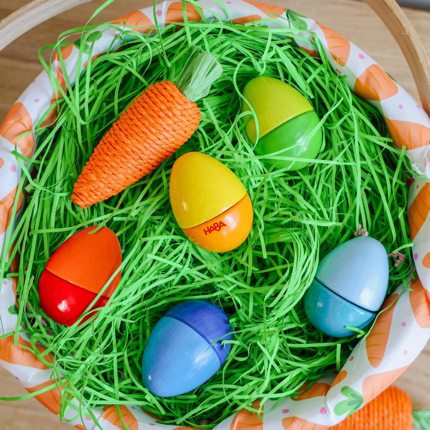 HABA Musical Eggs - 5 Wooden Eggs with Acoustic Sounds, Made in Germany, Kids Musical Instruments, Montessori Toys, Learning Toys & Music Play 2 yrs+