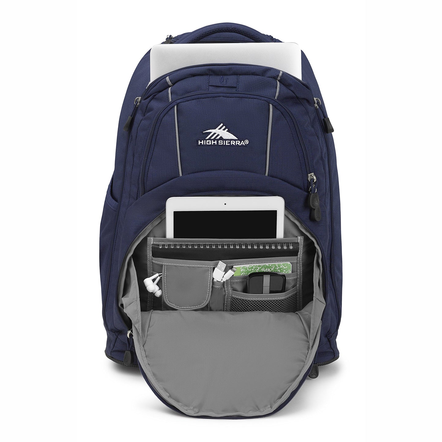 High Sierra Freewheel Wheeled Laptop Backpack, True Navy, 20.5 x 13.5 x 8-Inch