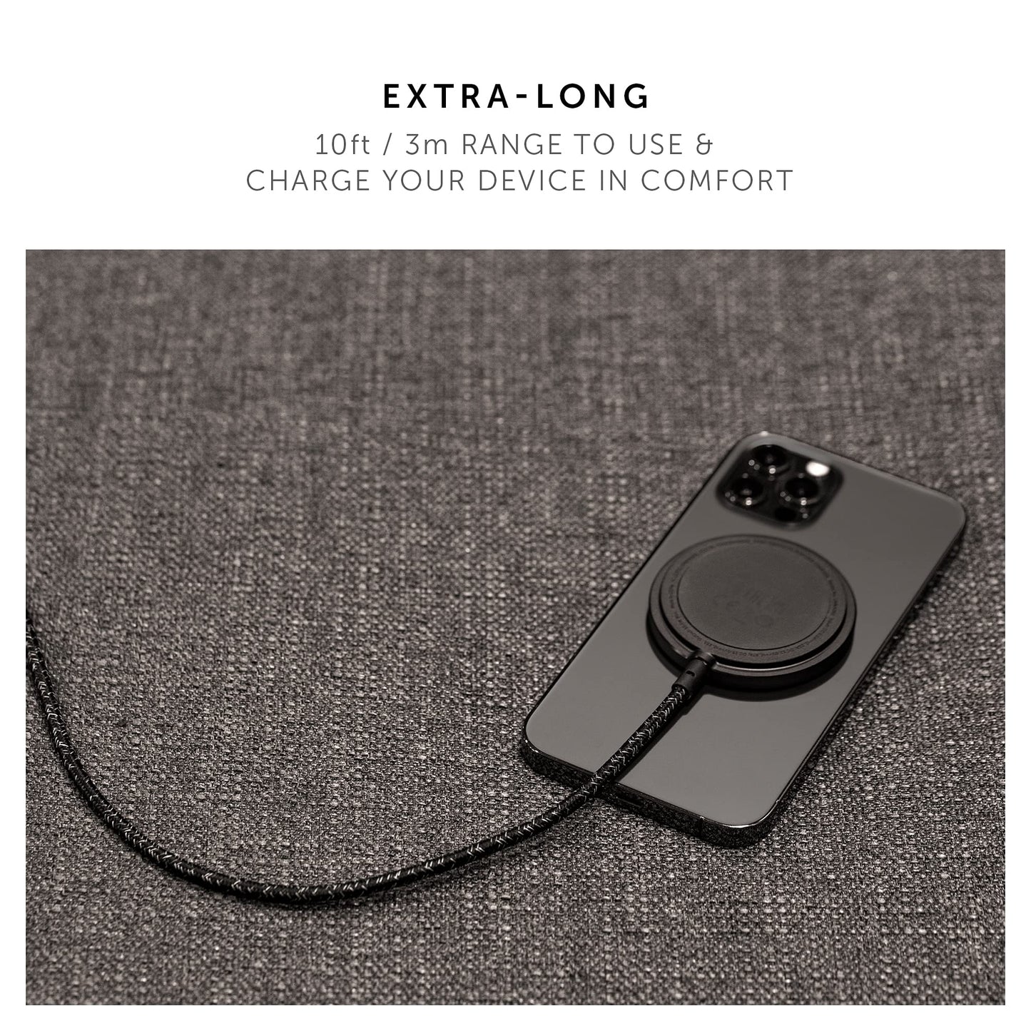 Native Union Snap Magnetic Wireless Charger – MagSafe Charging for iPhone 16, 16 Plus, 16 Pro, 16 Pro Max – Built-in 10ft / 3m USB-C Cable – 15W Fast-Charging for Qi-Compatible Devices (Cosmos)