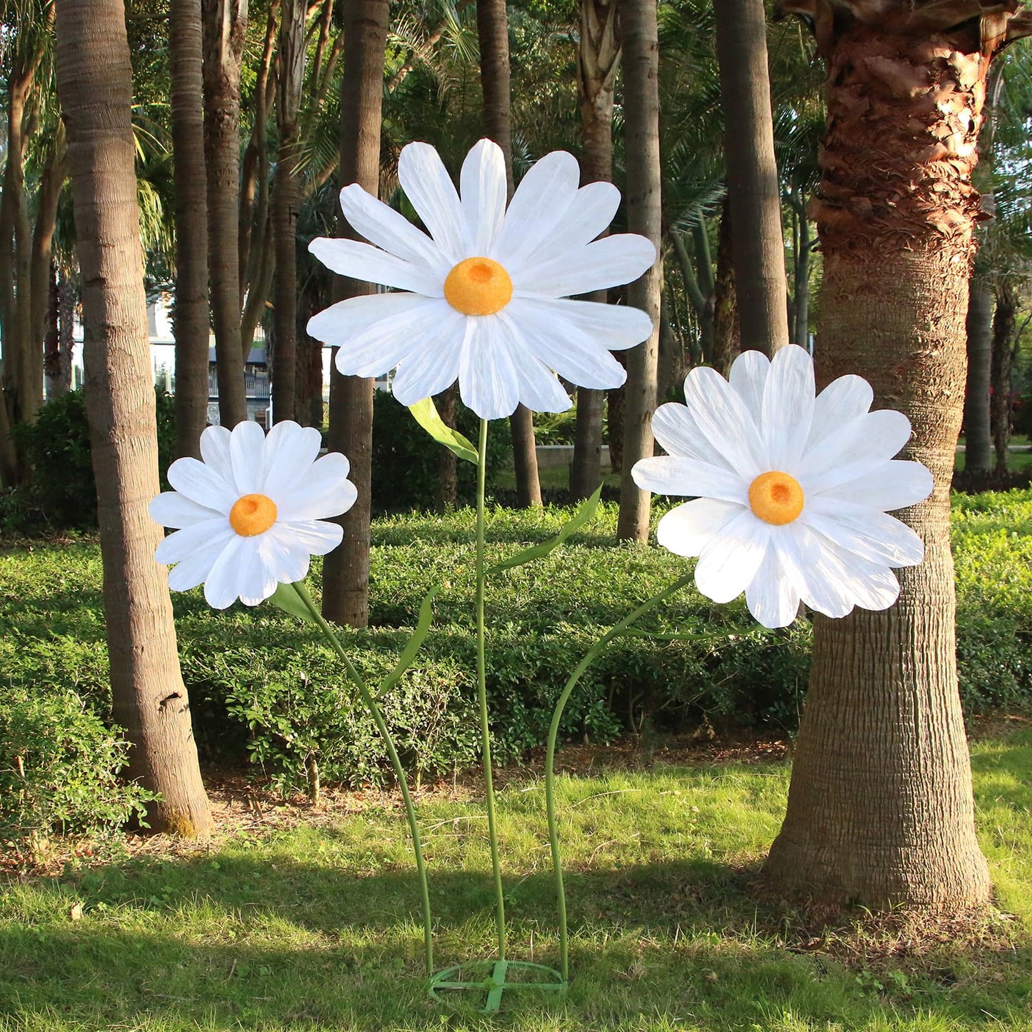 YOFNIRG Large Daisy Flowers Artificial 5.9 Ft Giant Paper Flowers Decoration Big Flowers Decor for Birthday Party Garden Office Home Wedding Graduation Shop Window Display(White)