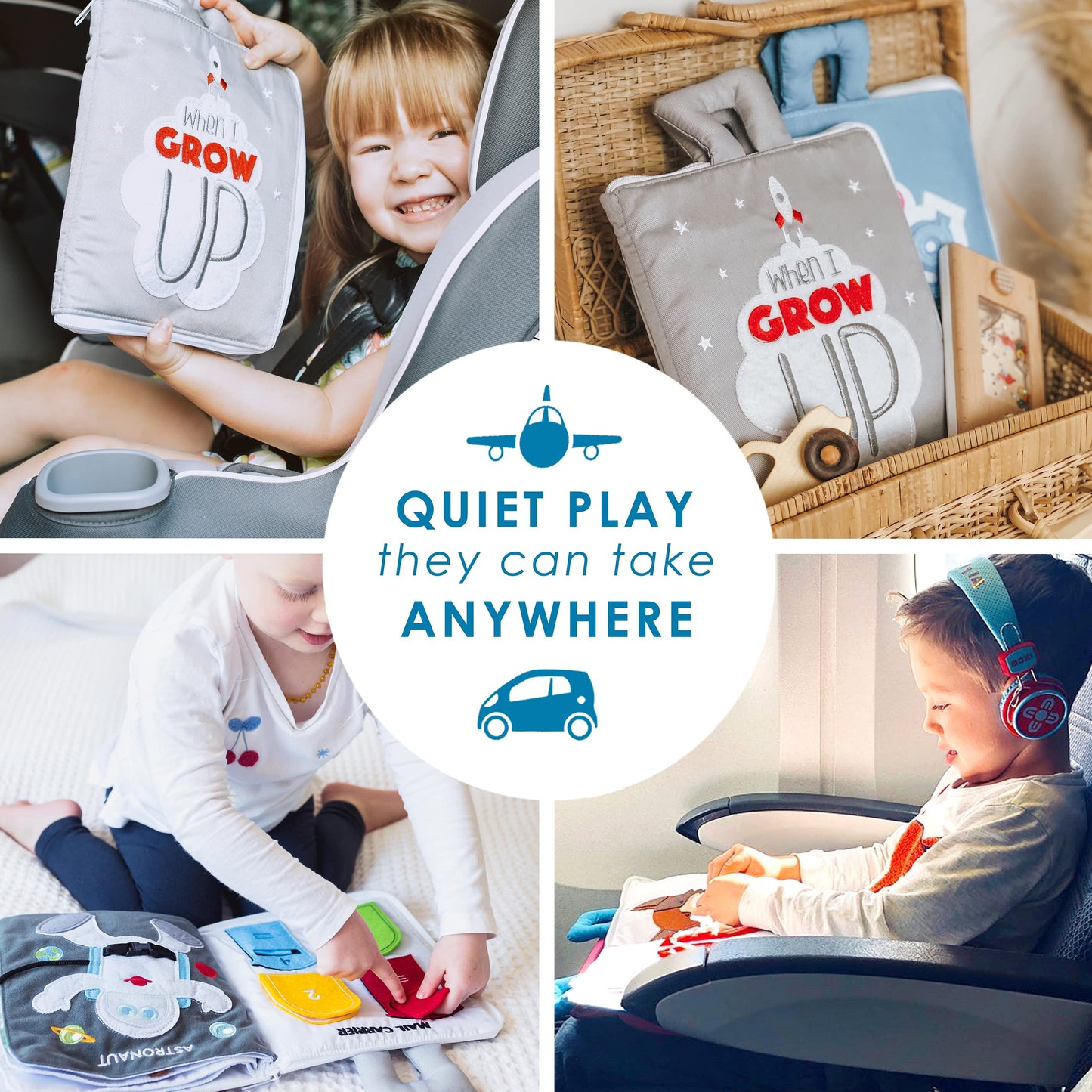 Curious Columbus Quiet Book. When I Grow Up. Fabric Busy Book. Educational Activity Toy for Toddlers Preschool and Pre-K Early Learning