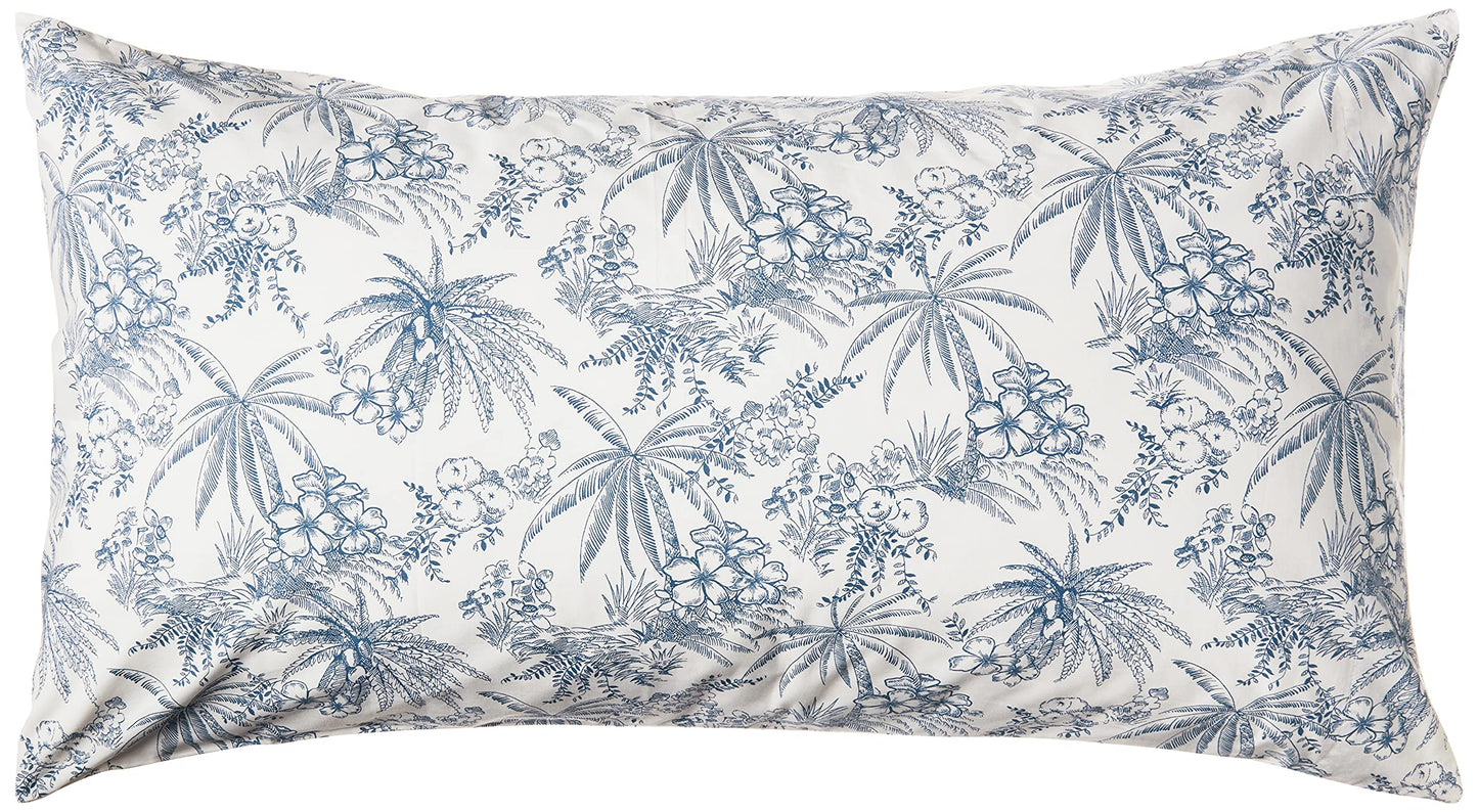 Tommy Bahama - King Size Sheets Set, Crisp & Tailored Cooling Sheets with a Smooth Cotton Percale Lightweight Feel - Bed Sheets with Matching Pillowcases & Fitted Sheet (Pen and Ink Palm Blue)