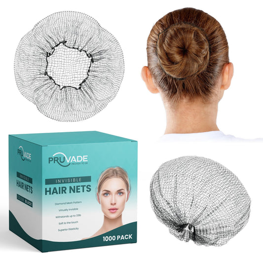 1000 Pack Invisible Hair Nets for Women & Men | Elastic 24" Mesh Hair Net for Buns, Long Hair & Short Hair - Hairnets for Ballet Dancers, Sleeping, Wig Storage, Food Service & More