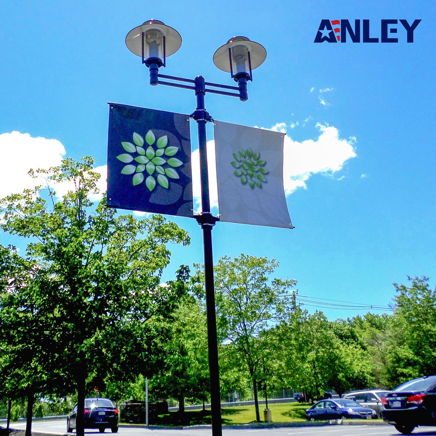 Anley Street Light Pole Banner Mounting Bracket Kit for 30" Wide Banners - Outdoor Weather Proof Support - Quick Installation Perfect for Promoting Events, Business, Advertisement