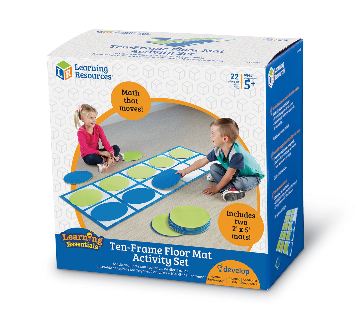 Learning Resources Ten-Frame Floor Mat Activity Set, Math Skills, 22 Pieces, Ages 5+