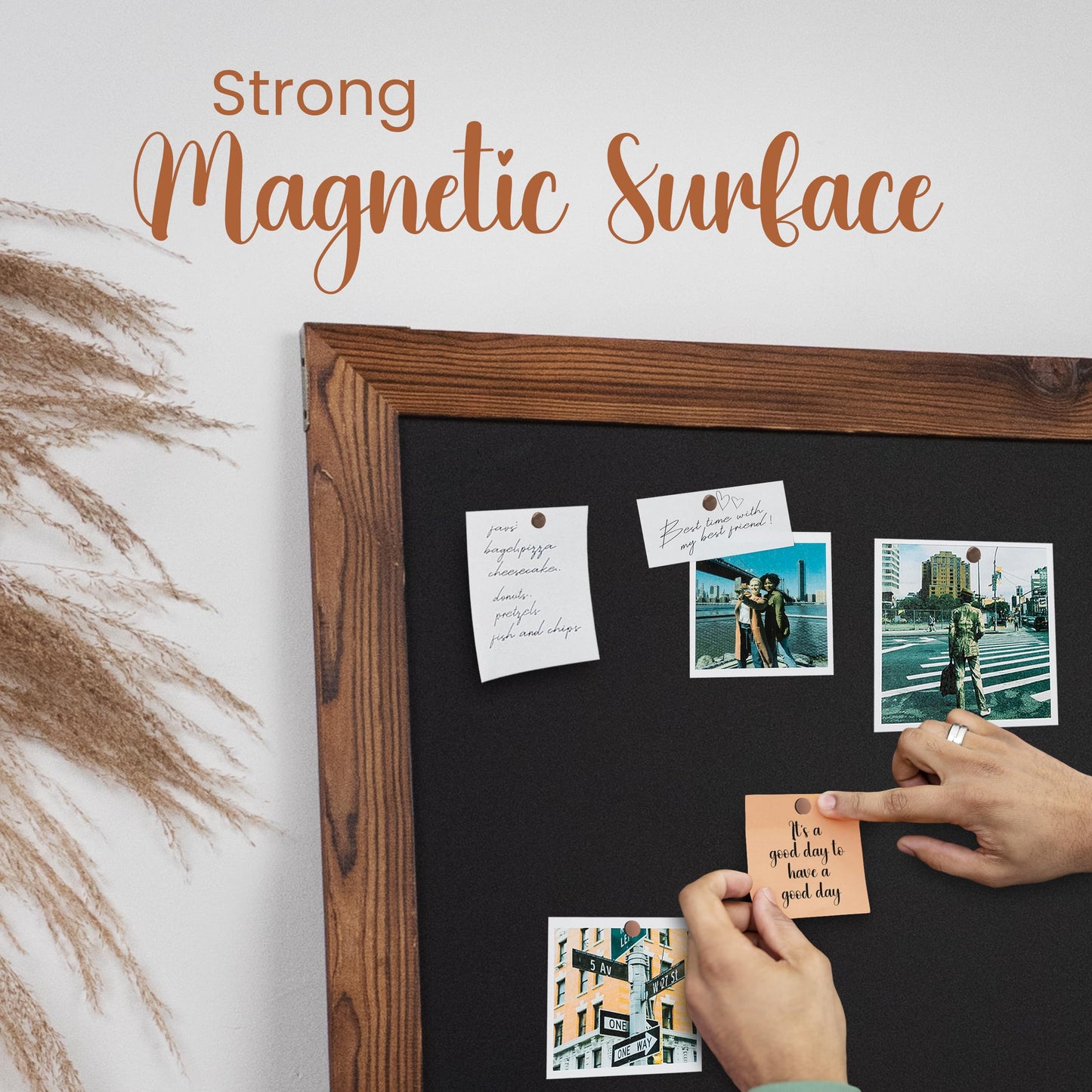 Loddie Doddie Magnetic Chalkboard Sign - 20 x 30 in, Rustic Wood Frame - Wall Mount Magnetic Bulletin Board - Easy Erase Chalk Calendar & Photo Display - Magnet Board for Wall