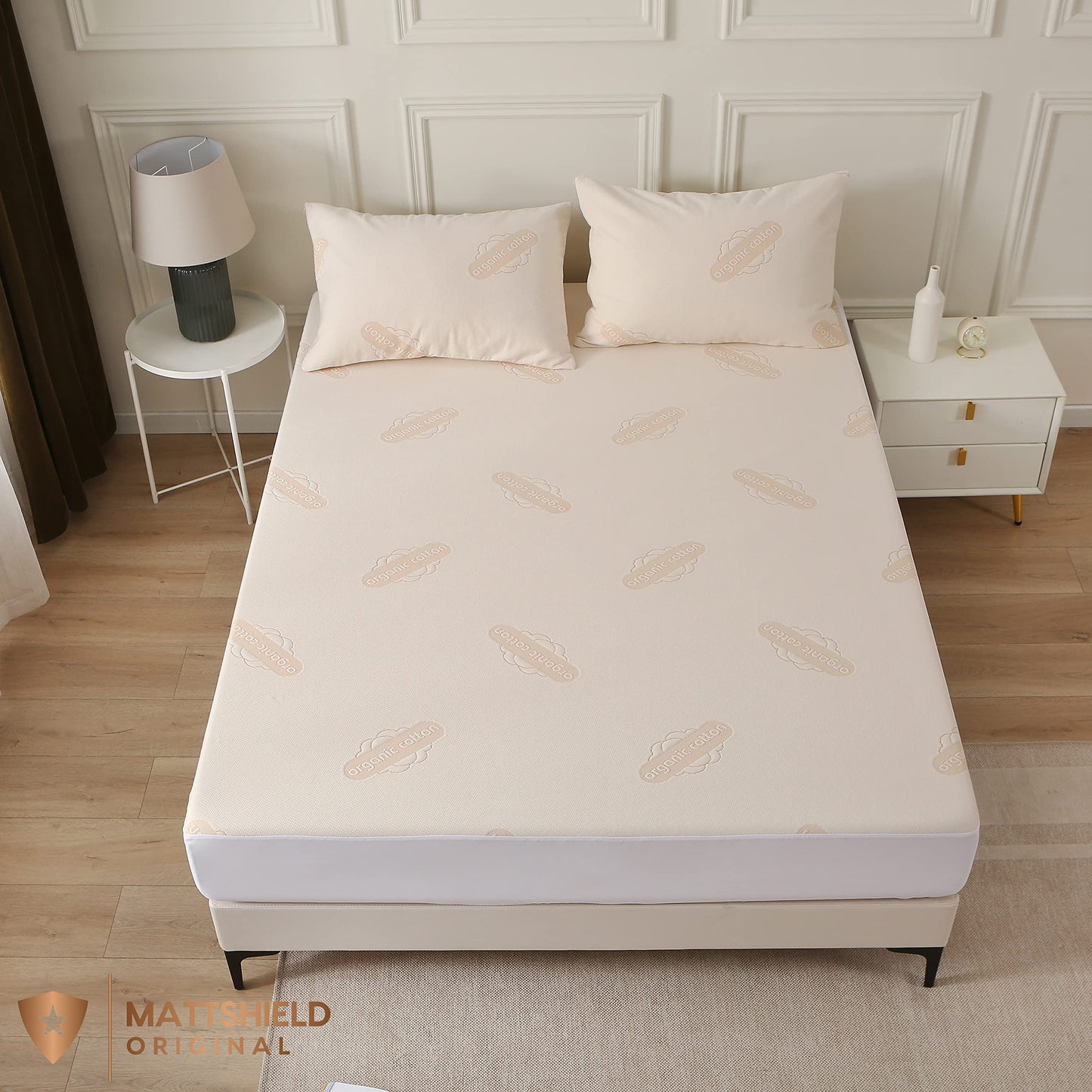 Waterproof Organic Mattress Protector Full - Organic Cotton Breathable Mattress Pad Cover - 250 GSM Comfort - Deep Pocket - Fitted Comfort