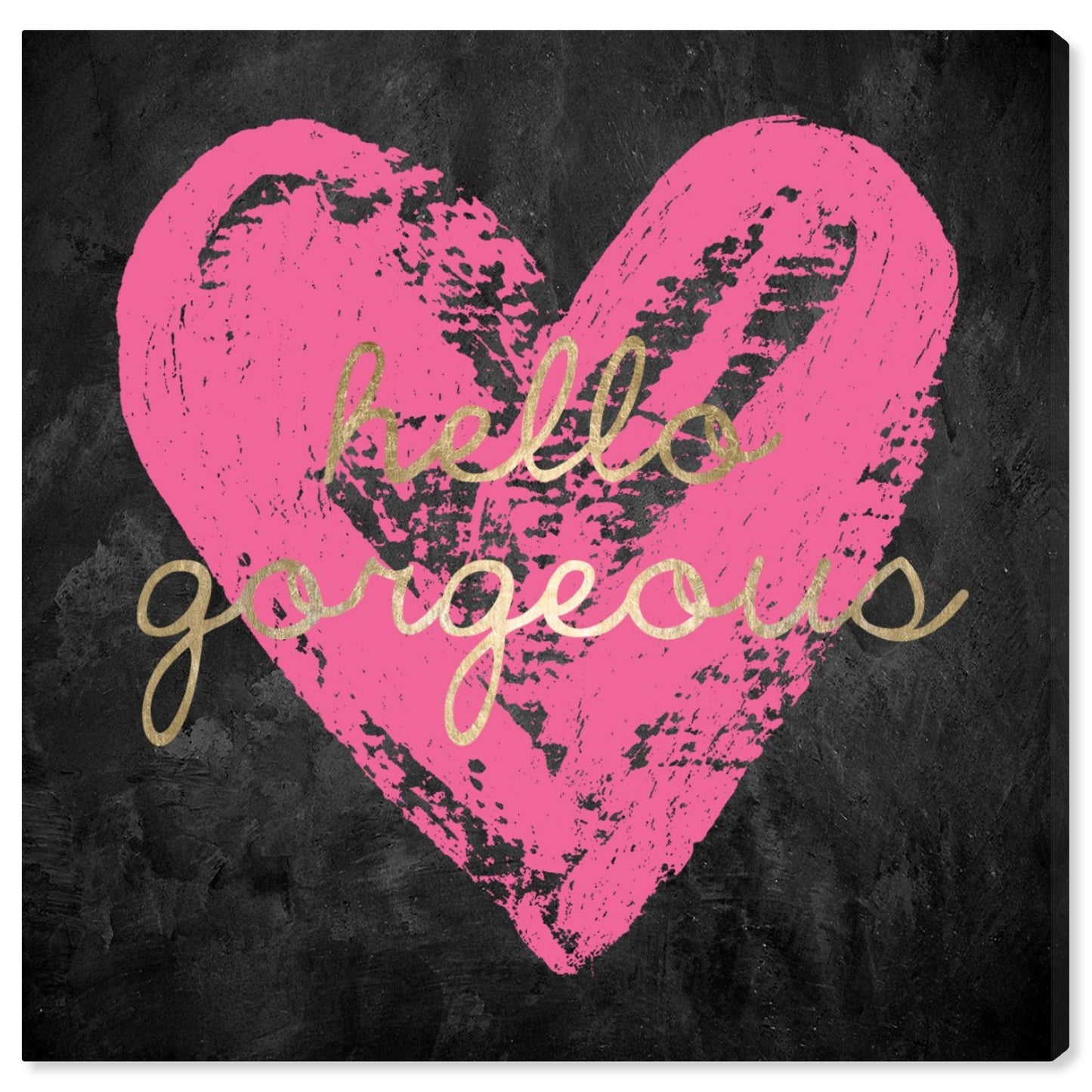 The Oliver Gal Artist Co. Fashion and Glam Wall Art Canvas Prints 'Gorgeous Salute Hot Home Décor, 16" x 16", Pink, Black