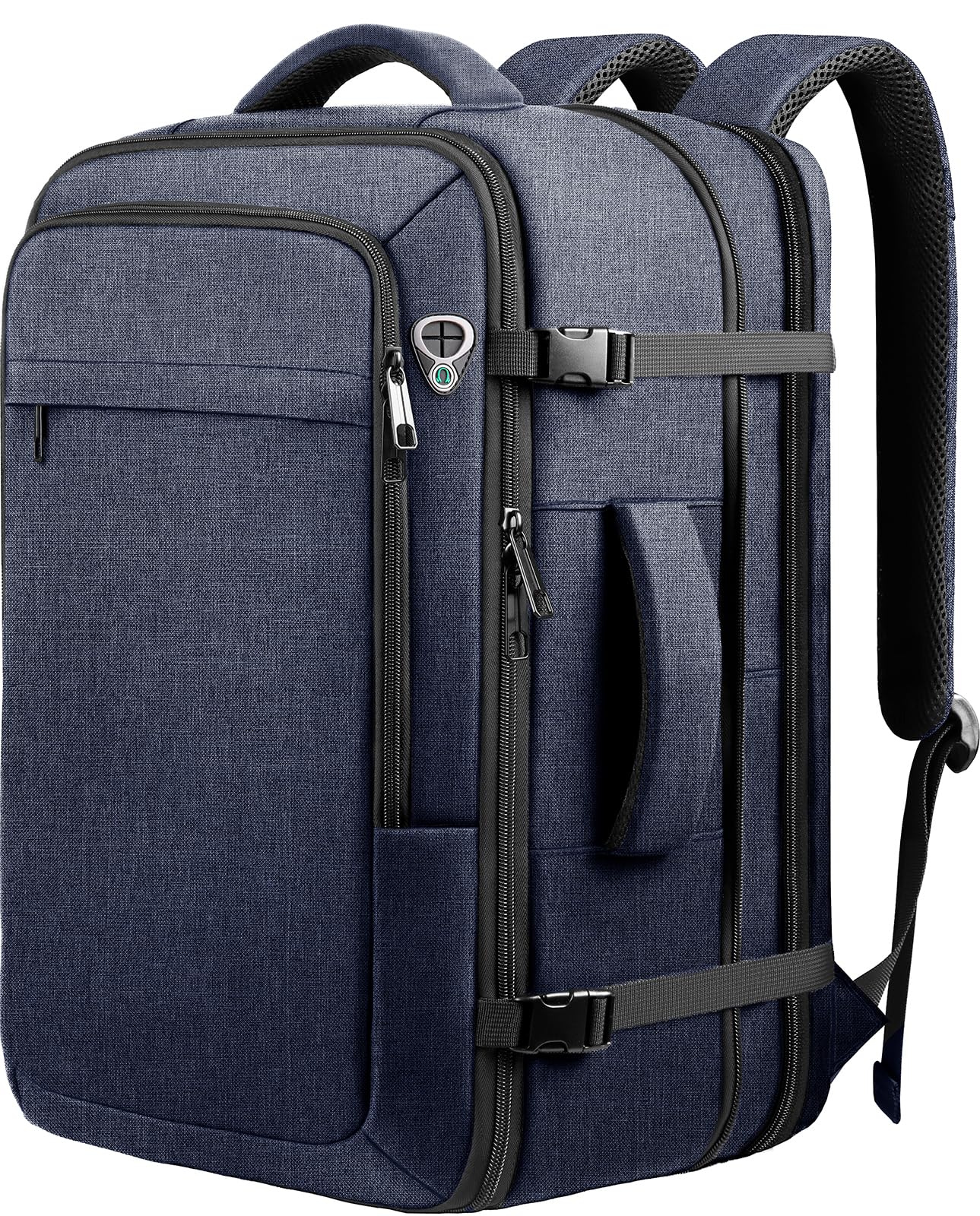Sirmaeed Carry on Backpack, 35L-45L Expanable Travel backpack,TSA Airplane Approved, Daypack Weekender Bag Fits 17 Inch Laptop, Travel Gifts for Men, Blue