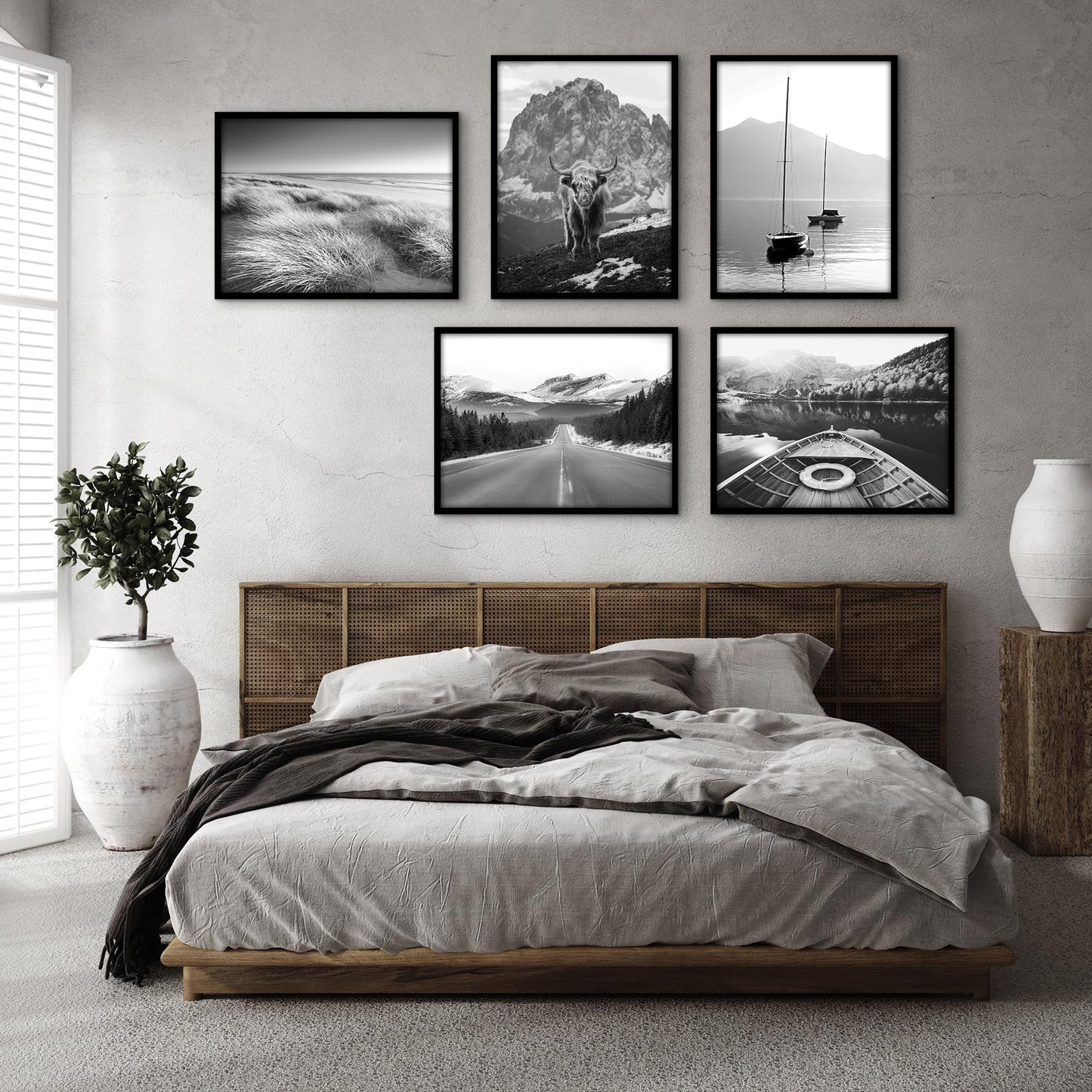 Americanflat 18x24 Poster Frame with Polished Plexiglass - Set of 5 - Galleria Collection - Picture Frames for Wall Display - Black
