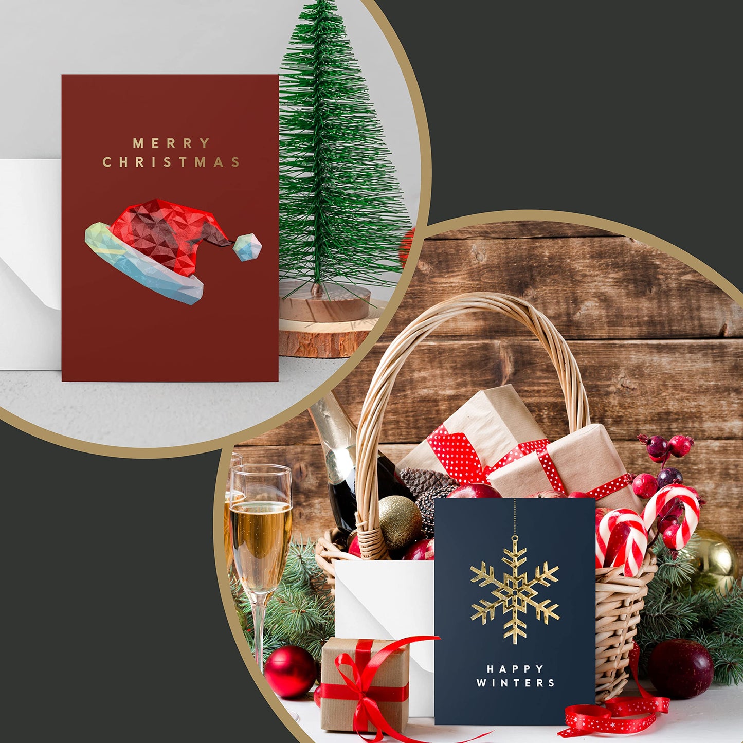 54 Christmas Greeting Cards | 3D Gold Foil & Embossing Designs | 6 Assorted Designs with Envelope | 5.5 x 4 Inch with Sentiments Inside| Merry Christmas Cards with Seal Stickers For Friends , Family