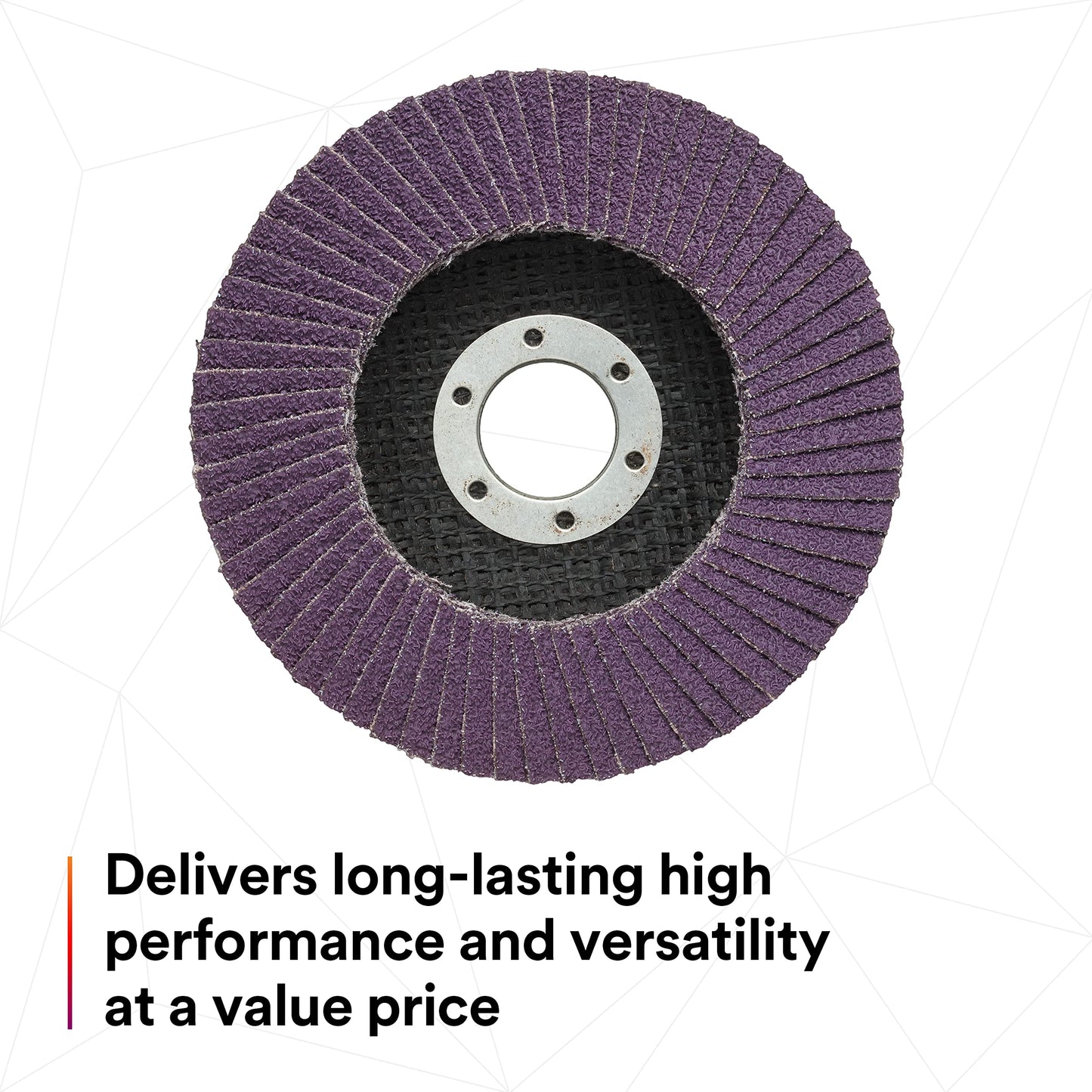 3M Flap Disc 769F, Type 27, 40+, 4-1/2 in x 7/8 in, High Performance Abrasive, Ceramic Precision-Shaped Grain Grinding and Finishing Disc, Carbon Steel, Stainless Steel
