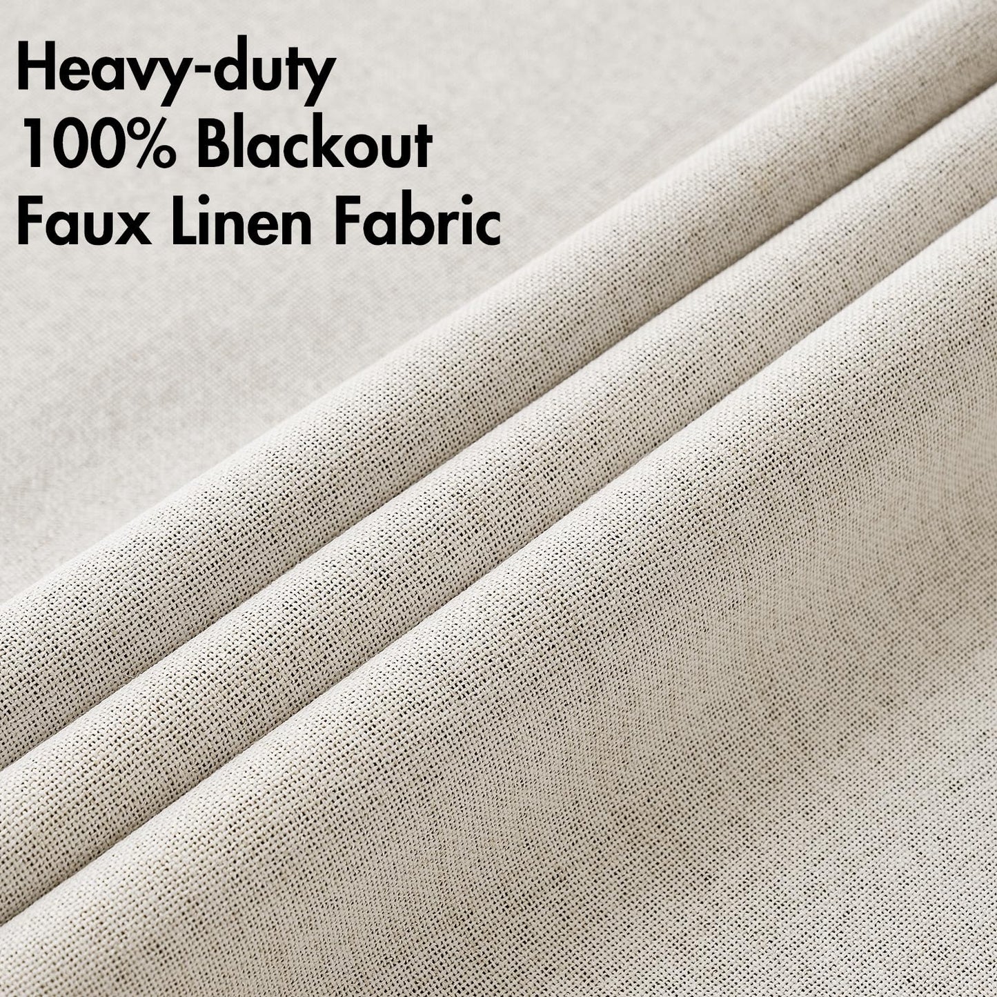 MIULEE 100% Blackout Linen Curtains for Bedroom Thermal Insulated Birch Grommet Room Darkening Curtains & Drapes for Living Room 52 x 84 Inch (2 Panels)