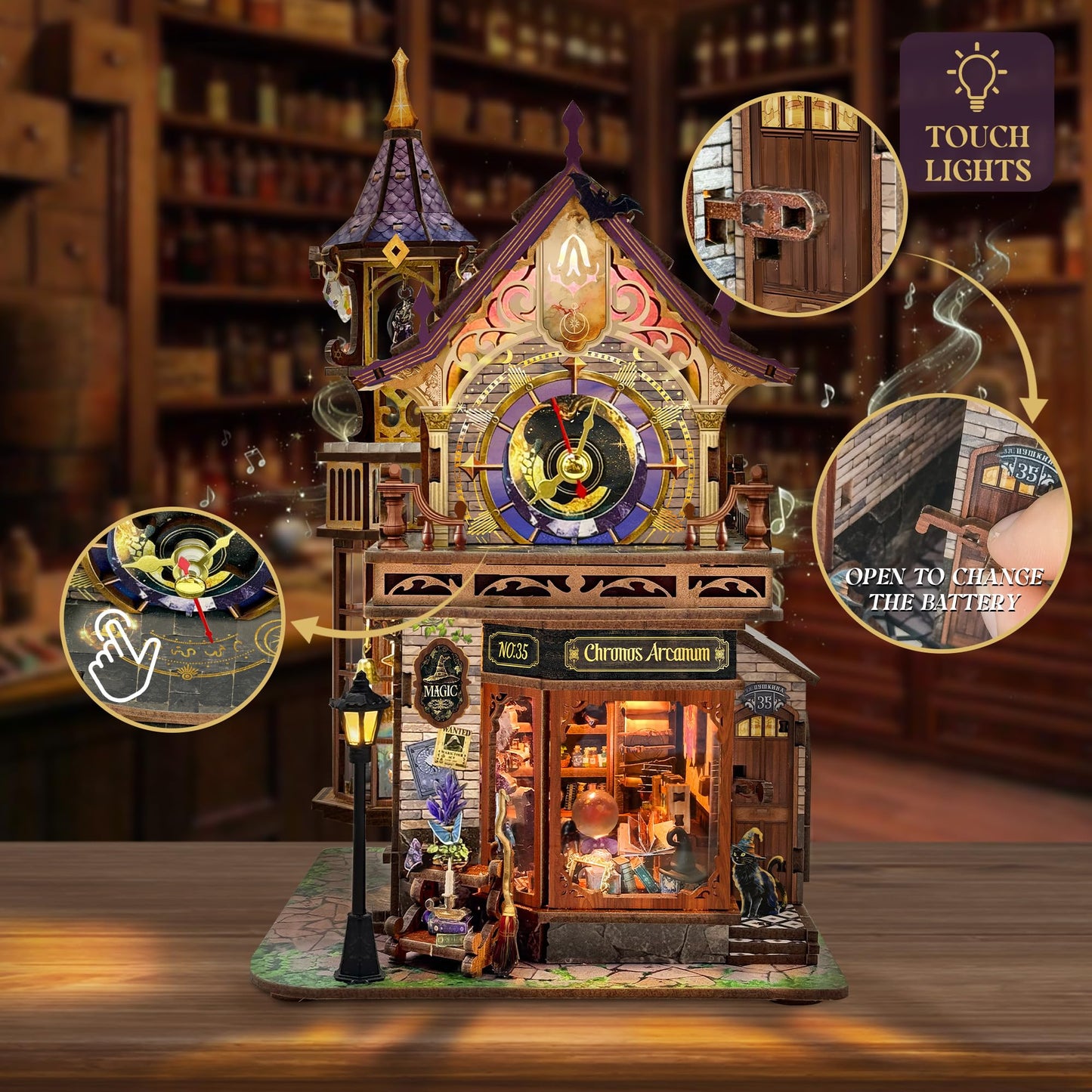 DIY Miniature House Kit, Book Nook Mini House Bookshelf Decor 3D Wooden Puzzle for Adults, Birthday Gift for Family, Friends - Time Magic Club