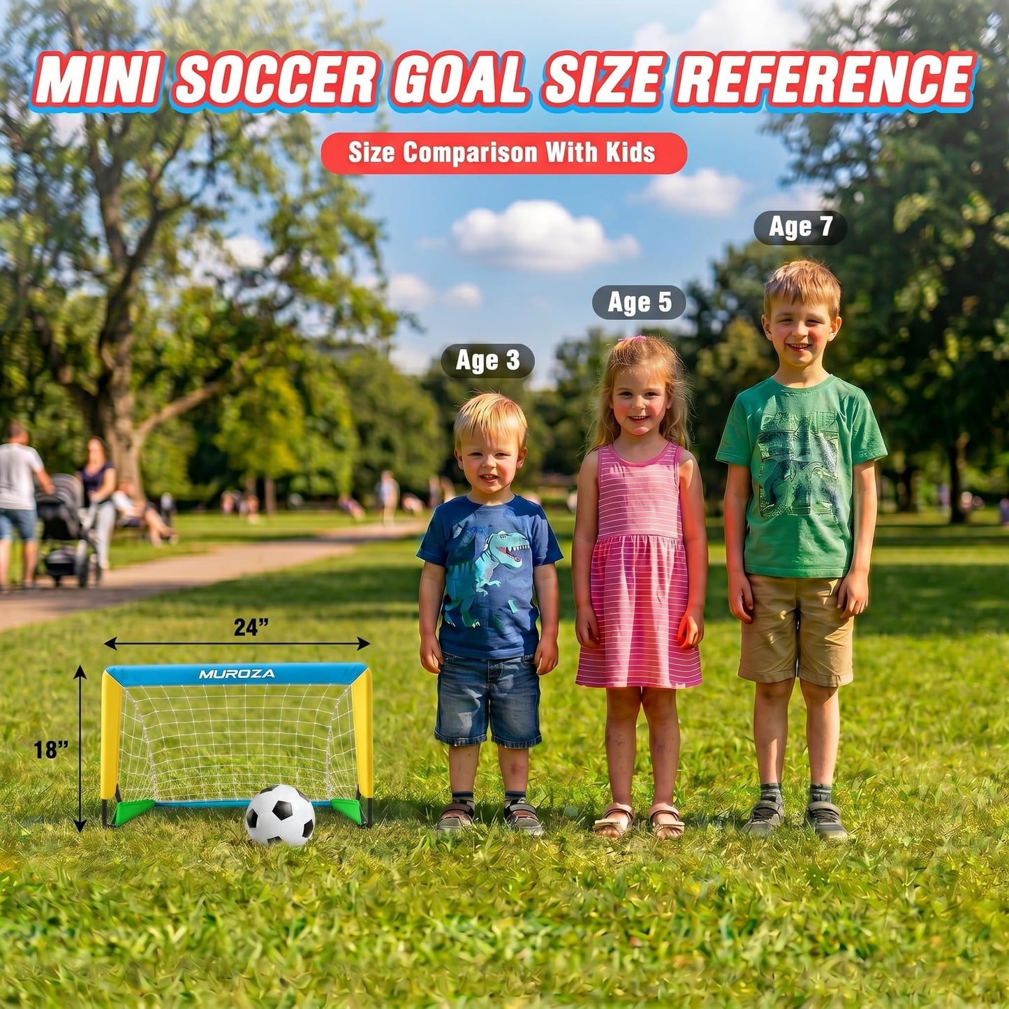 Kids Soccer Goal, Soccer Goals for Backyard Set, 2 Pack of 2x1.5ft Portable Pop Up Soccer Net Set with Ball, Cones, Complete Training Equipment for Youth Ages 3-8