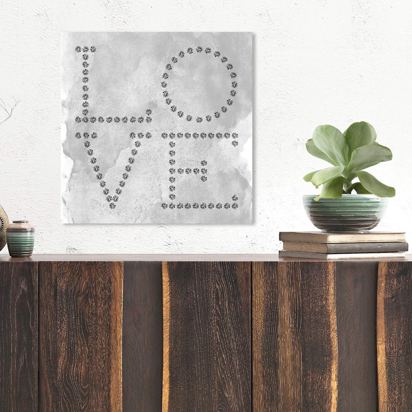 The Oliver Gal Artist Co. Typography and Quotes Wall Art Canvas Prints 'Love Diamonds' Home Décor, 16 in x 16