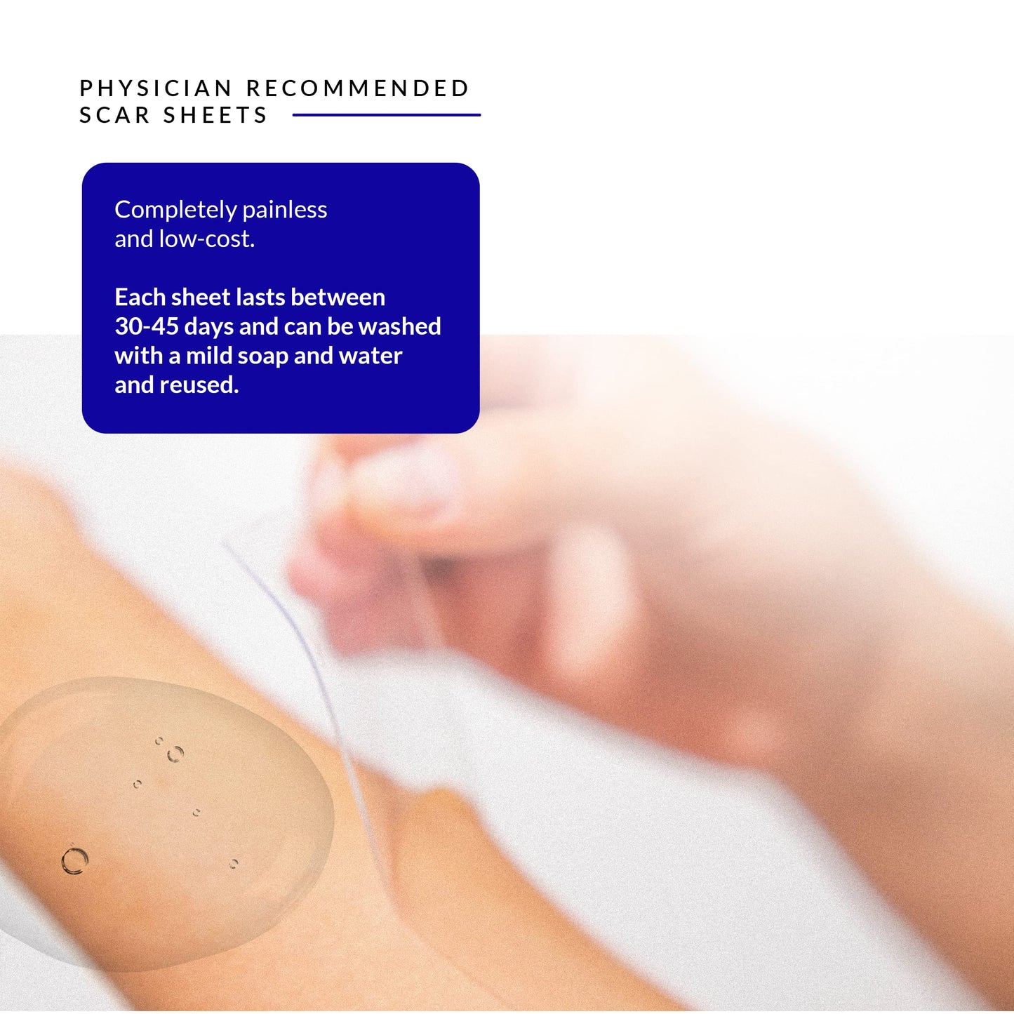 Rejuvaskin Scar Fx Silicone Sheeting - 1 Inch x 22 Inches Silicone Scar Tape for Abdominal Scars - Silicone Tape for Soften, Flatten, Reduce and Recover Scars - Physician Recommended - 1 Sheet