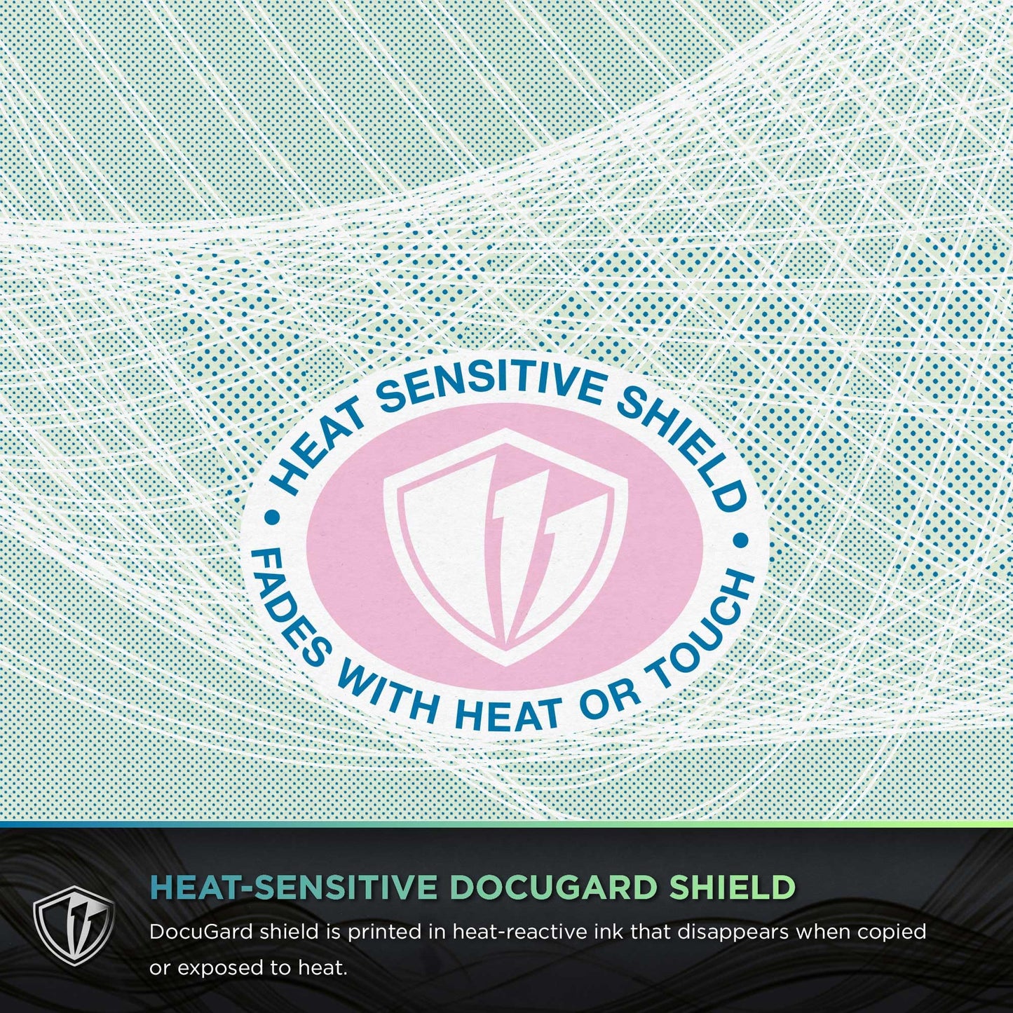 DocuGard Blue/Green Premier Prismatic Top High Security Check Paper - 19 Security Features - Laser/Inkjet Printer Compatible - 500 Blank Business Checks (04570)