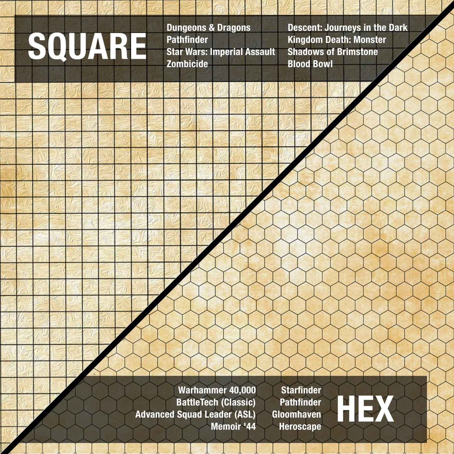 TIDYBOSS 36" x48" Large DND Map | Dry Erase Battle Map | Double-Sided with Grids & Hexes | DND Starter Kit & Warhammer Terrain | Accessories Included