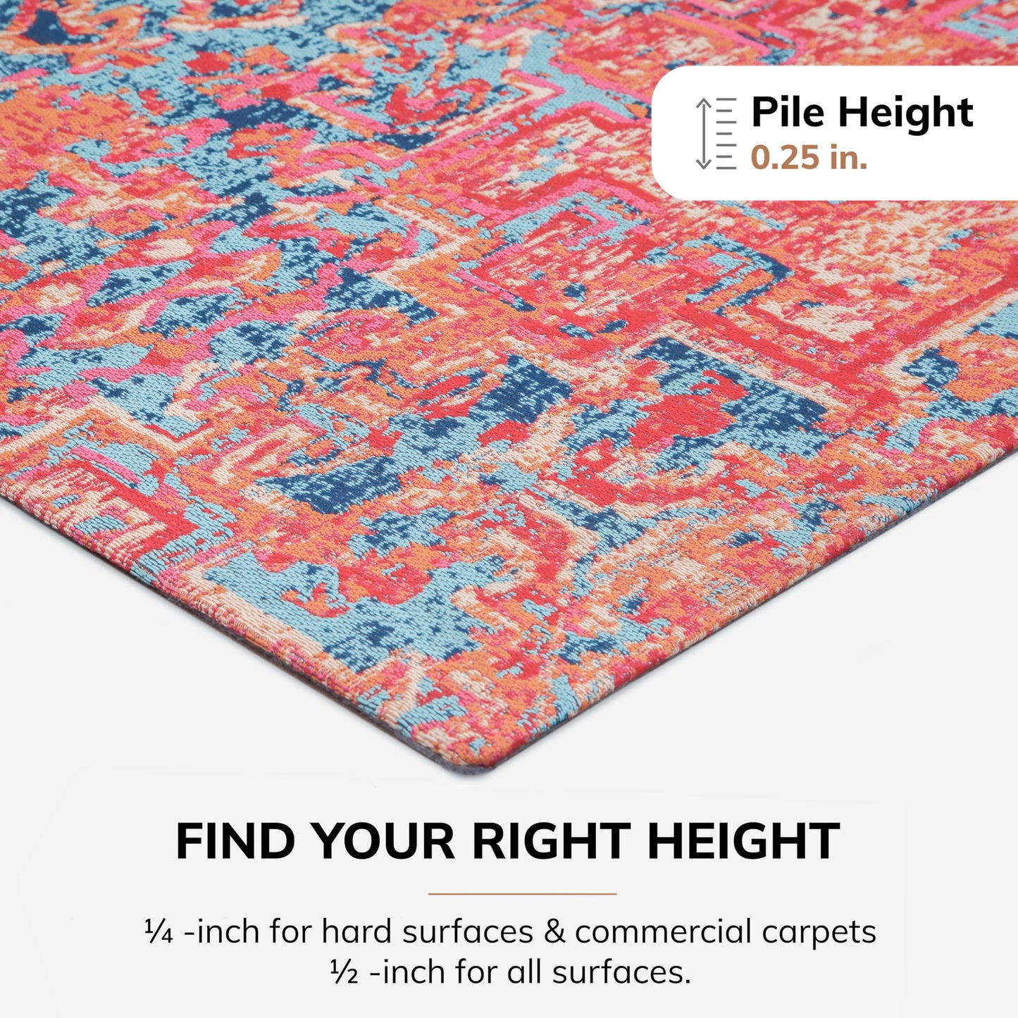 Anji Mountain Rug'd Chairmat - Anti-Slip Design Office Desk Accessories, Jacquard Woven Top, Versatile Office Chair Mat for Low Pile Carpets & Hard Surfaces, Chair Mat Essentials- Merida (36 x 48")