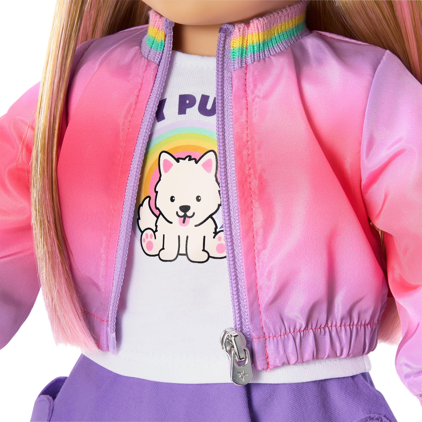 American Girl, Summer McKinny Girl of The Year 2025 Waggy Pup Tails Outfit for 18-inch Dolls, with a t-Shirt, Jacket, Skort, Socks, and Shoes, Ages 6+