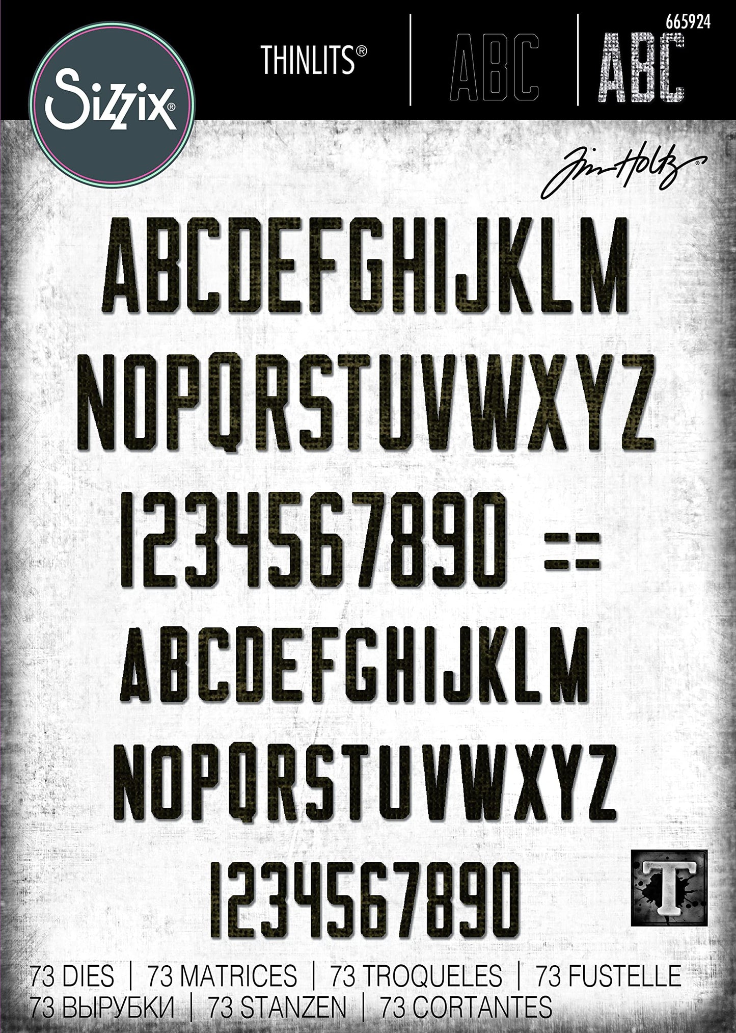 Sizzx Thinlits Die Set 73PK Alphanumeric Theory by Tim Holtz | 665924 | Chapter 3 2022