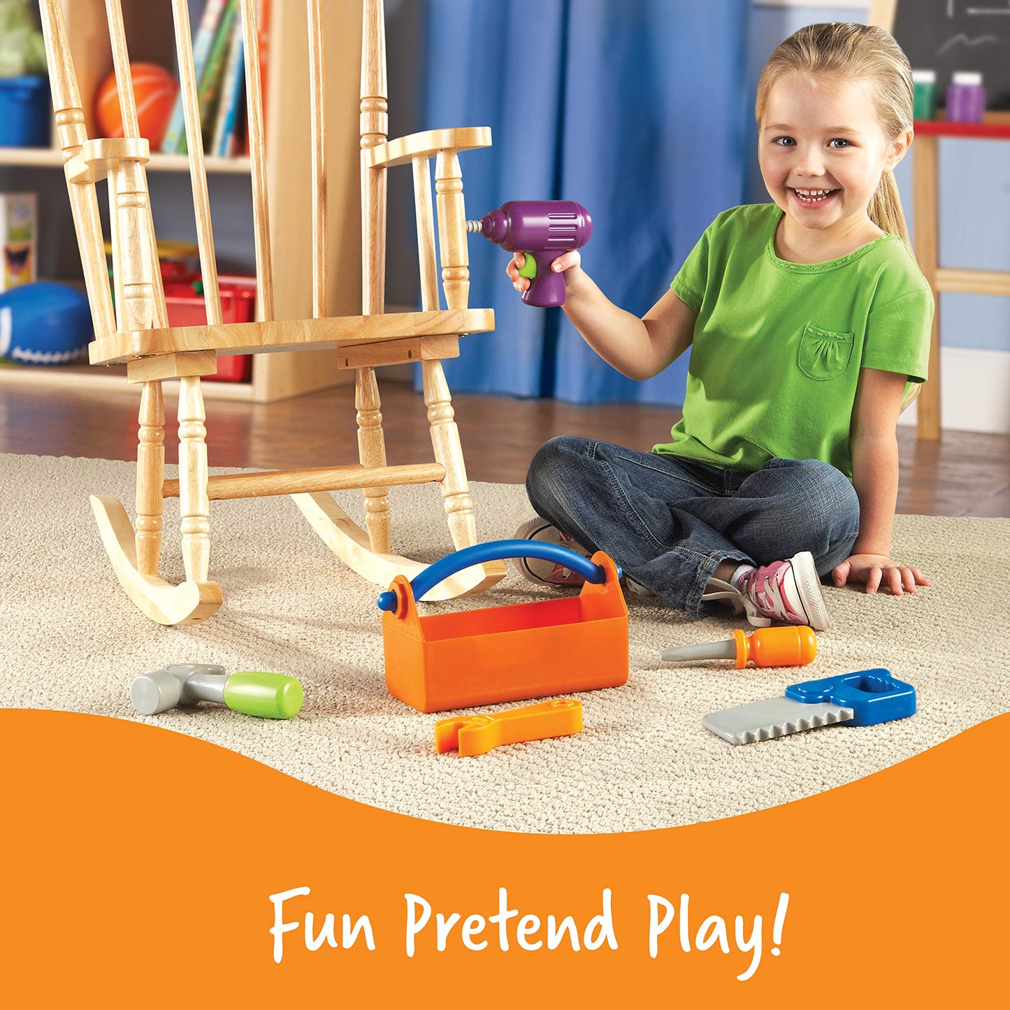 Learning Resources New Sprouts Fix It! My Very Own Tool Set - 6 Pieces, Ages 2+ Develops Fine Motor Skills, Toddler Tool Set, First Tool Box, Kids Tool Set