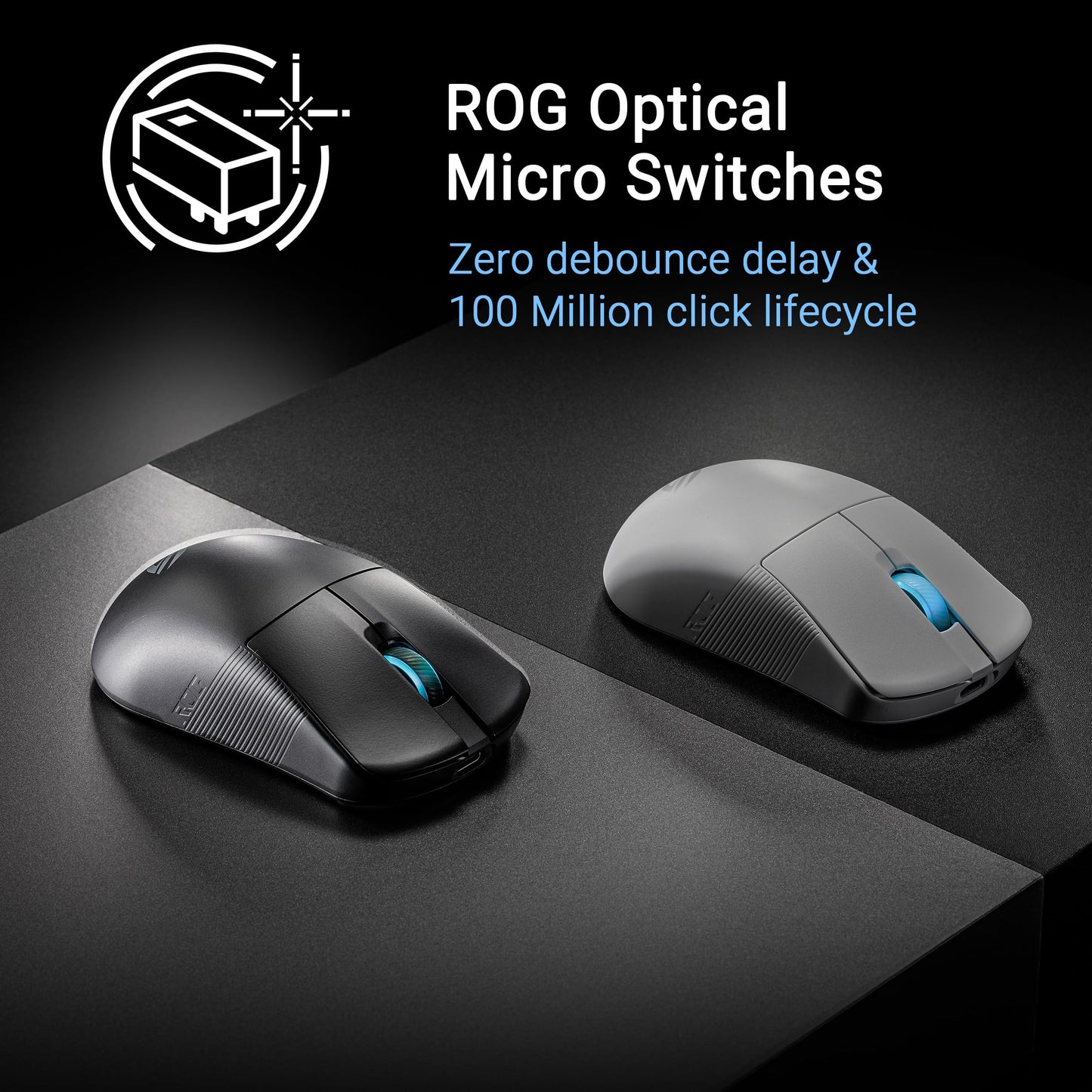 ASUS ROG Harpe Ace Mini Wireless Gaming Mouse, 49g Lightweight, AimPoint Pro 42K Optical Sensor, Optical Micro Switches, ROG Polling Rate Booster, Esports & FPS Gaming, Small, Medium, Black