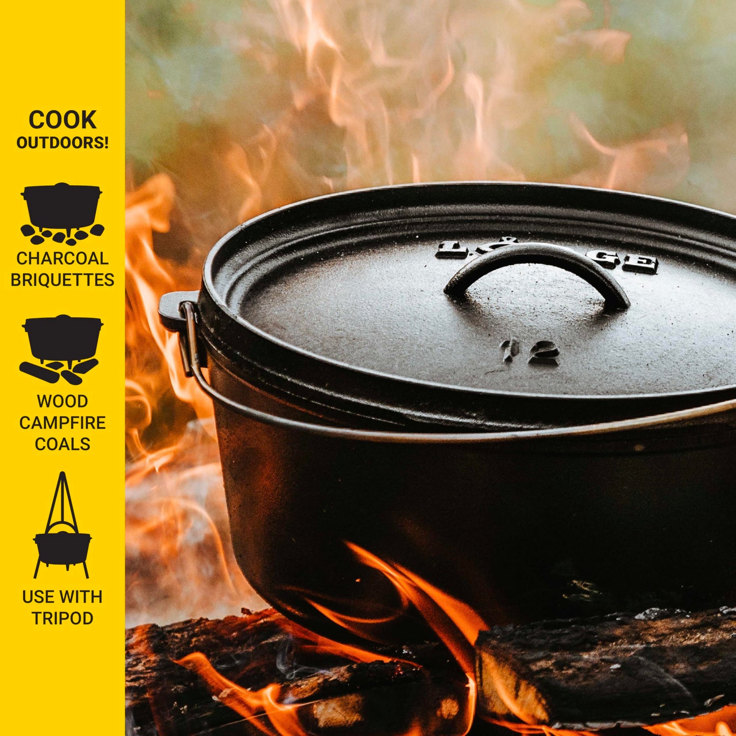 Lodge Boy Scouts of America Cast Iron Camp Dutch Oven, Pre-Seasoned, 6-Quart