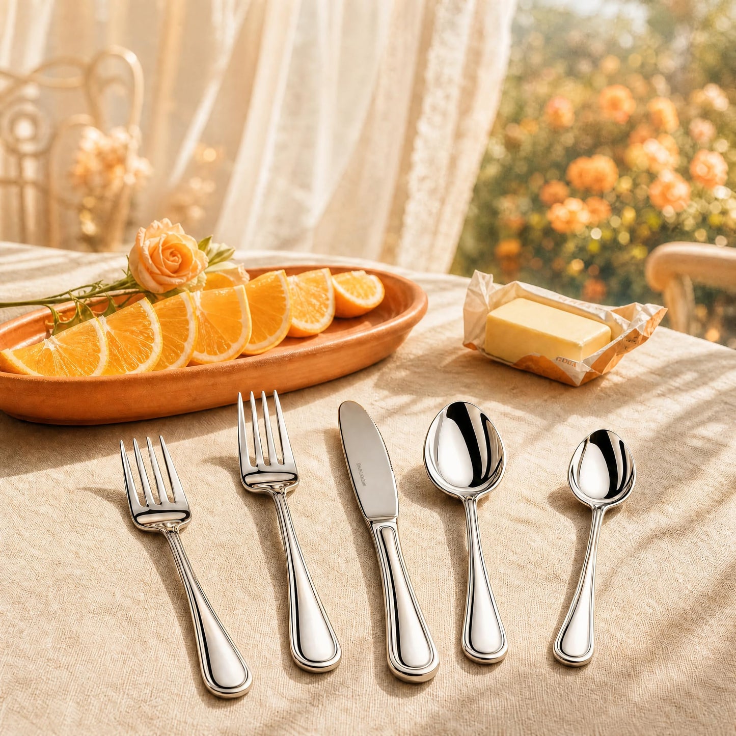 NICE KITCHEN Silverware Set for 8,40 Piece Heavy Duty Stainless Steel Flatware Set - Mirror Polished Cutlery Set,Dishwasher Safe Utensil Set with Knives Forks Spoons,Luster Series
