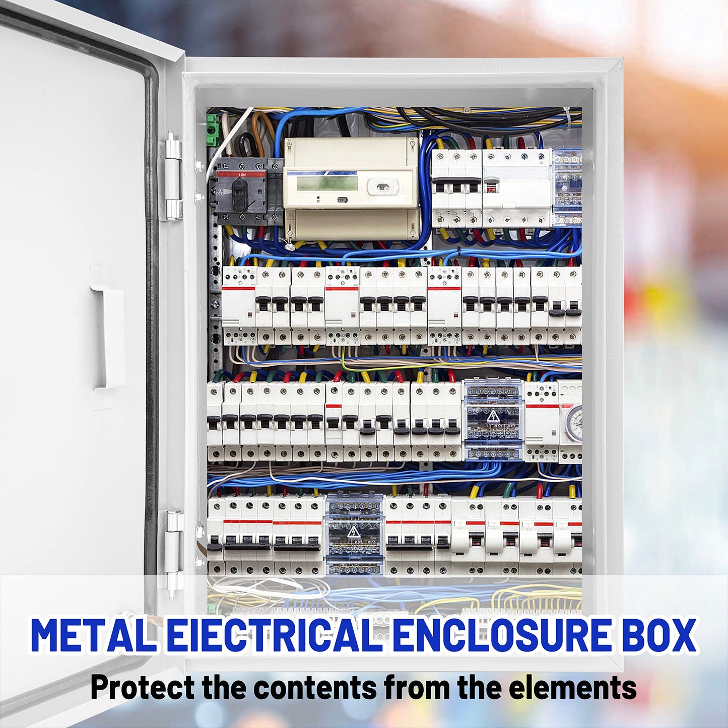 CXCESNS Outdoor Electrical Box 12 x 10 x 6''D NEMA 4X Enclosure Steel Box, Waterproof & Dustproof Outdoor/Indoor Lockable Electrical Junction Box, with Mounting Plate