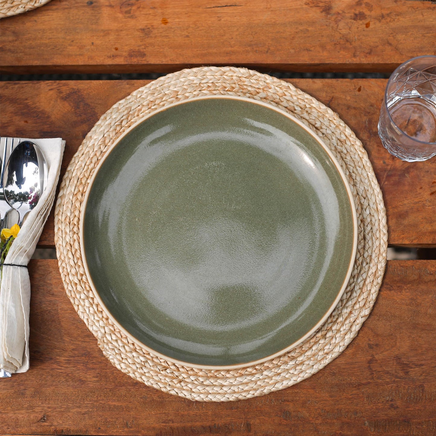 Round Placemats Set of 12 - Jute Placemats for Boho Dining - Woven Mats for Table Décor