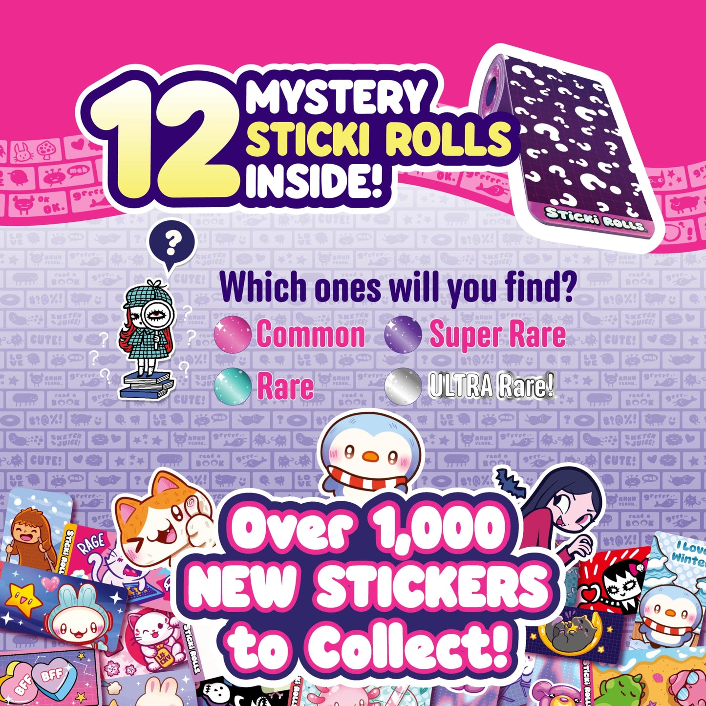 Sky Castle STICKI Rolls Sticki Station - The Original Wearable Shareable Sticker Jewelry Kit | Includes 320 Mini Stickers | Builds 6 Bracelets & 2 Necklaces | Over 1000 Designs to Collect! (Series 2)