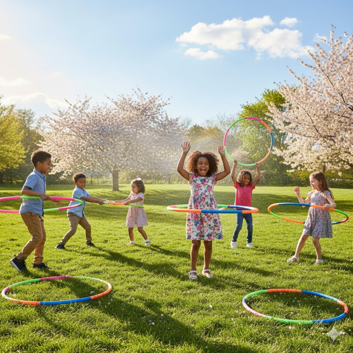 VALUE BUNDLE - Snap Together Detachable Kids Hula Hoop for Playing, 32-Inch (Pack of 6)