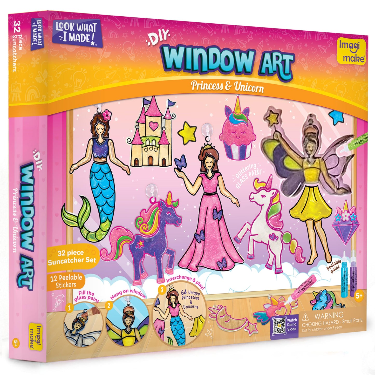 Imagimake Window Art Princess & Unicorn | Suncatcher Kit | Unicorn Toys for Girls Age 5-8 | Craft Kits for Girls Ages 8-12 | Easter Gifts for Kids | Easter Toys