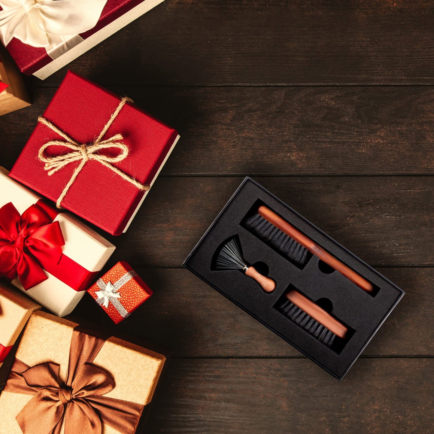 ZilberHaar Beard Brush Grooming Kit - Stiff Bristles Boar Bristles - Ideal for Medium to Long, Thick Beards - Distributes Balm & Oil for Growth/Styling - With Brush Cleaning Tool