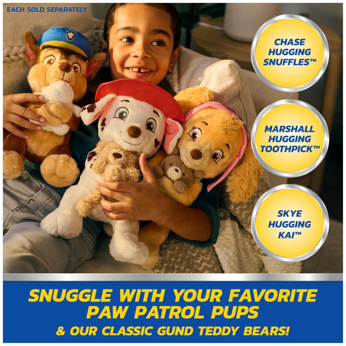 GUND PAW Patrol Chase with Snuffles Teddy Bear, Official Chase Plush Toy, Dog Stuffed Animal for Ages 1 and Up, 9.5”