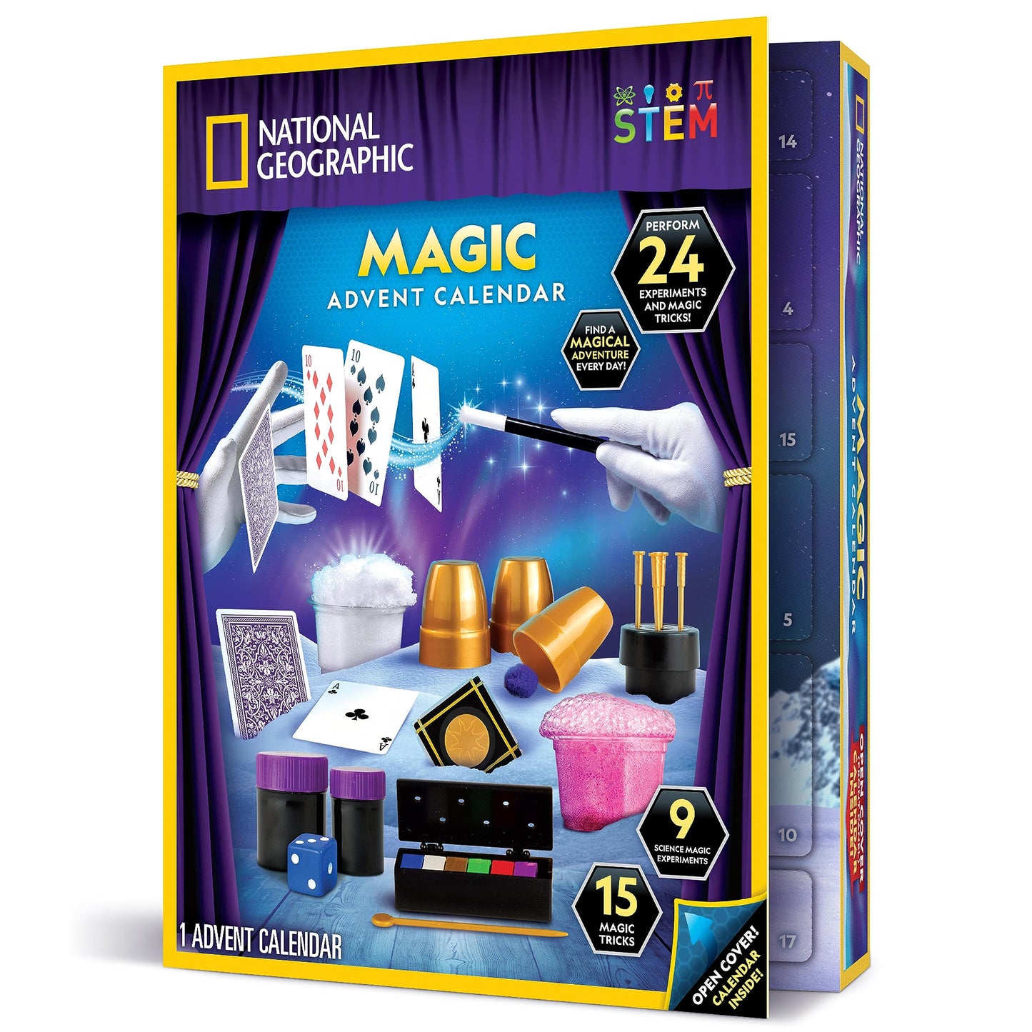 NATIONAL GEOGRAPHIC 2026 Magic Advent Calendar – 24 Days of Magic Tricks & Science Experiments, Holiday Countdown Calendar for Kids