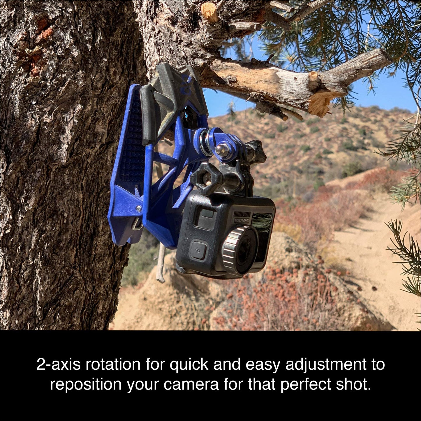 Dango Design Gripper Mount - Universal Clamp Mount for Action Cameras, Use as a Mount on Motorcycle, Powersports Helmets & More (Stealth Black)
