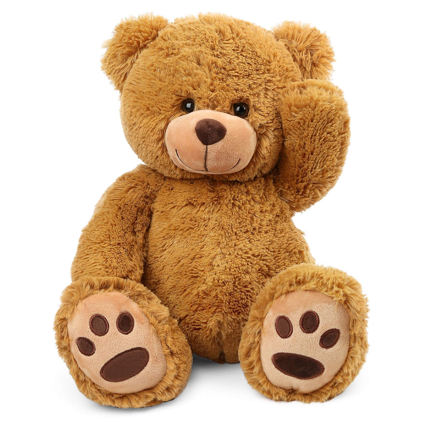 LotFancy 20 inch Teddy Bear Stuffed Animals, Soft Cuddly Plush Bear, Cute Stuffed Animals Toy with Footprints, Gifts for Kids Baby Toddlers on Baby Shower, Birthday, Easter, Tan Color