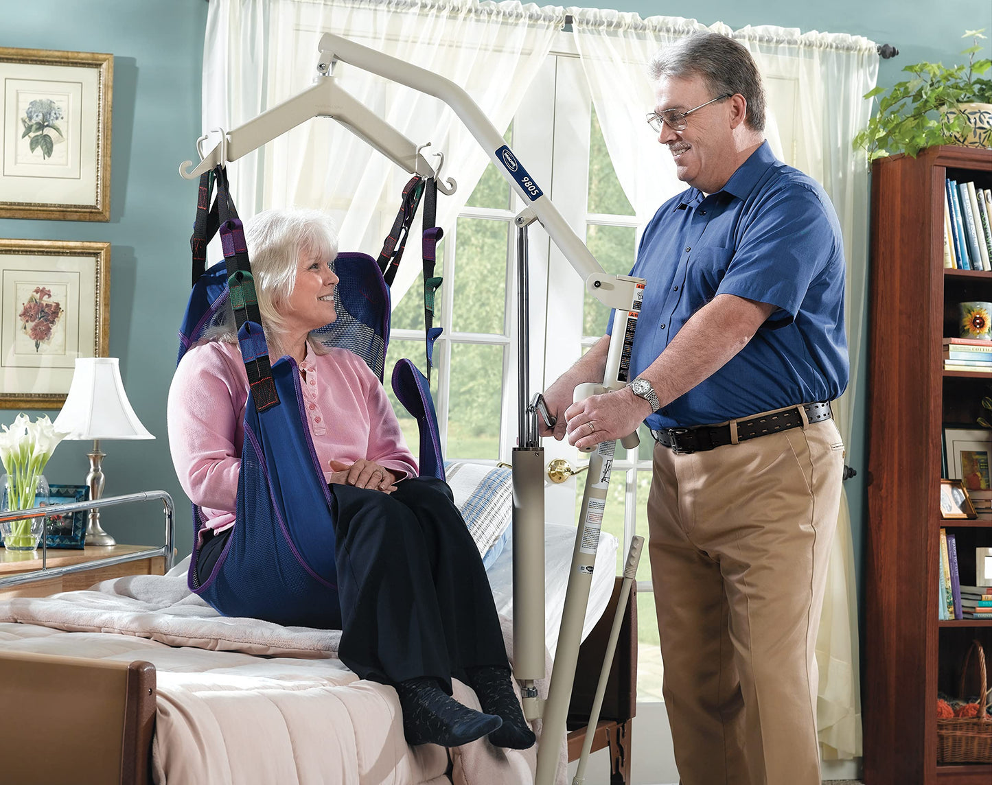 Invacare R115 Reliant Full Body Sling with Commode Opening for Patient Lift, Polyester Mesh Fabric, Large
