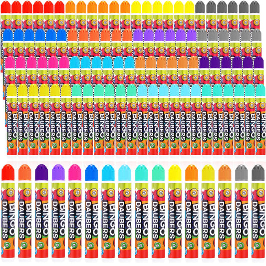 Crtiin 112 Pack Bingo Daubers Dot Markers, 16 Vibrant Colors, 12ml /0.4 Ozeach, Washable Quick Dry Dot Paint Markers for Kids, Bingo Games, Arts Crafts, Classroom Activities & Coloring Supplies