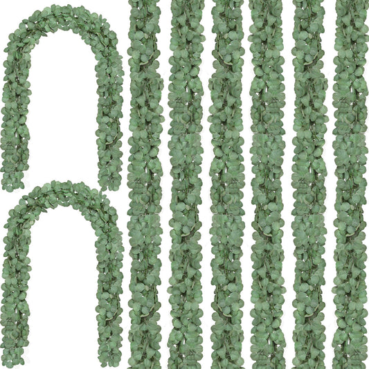 CQURE 36Pcs Eucalyptus Garland,Artificial Eucalyptus Leaves Table Greenery Garland Wreath Vines for Wedding Party Table Fireplace Bedroom Wall Decor