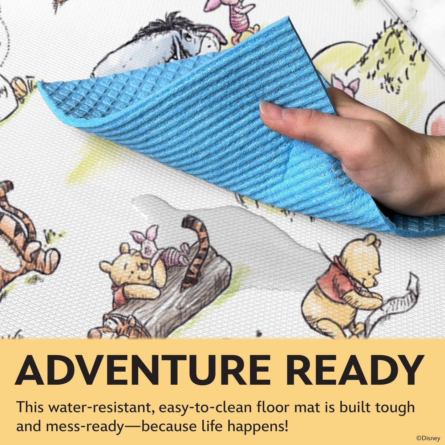 Disney Anti-Fatigue Kitchen Mats for Floor – Cushioned Kitchen Floor Mats with Non-Slip Backing – Water Resistant, Easy-to-Clean PVC Foam Mat – Mickey, Minnie, Stitch & Winnie the Pooh Designs
