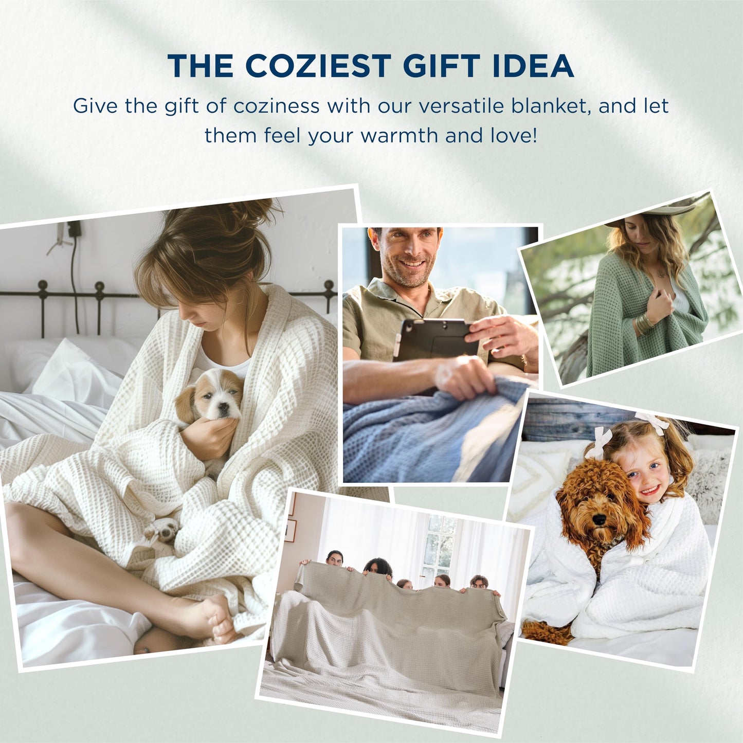 Bedsure 100% Cotton Blanket Full Size for Bed - Cooling Breathable and Soft for Summer, Thick Cozy Waffle Weave Blanket Gifts for Women, White, 80x90 Inches